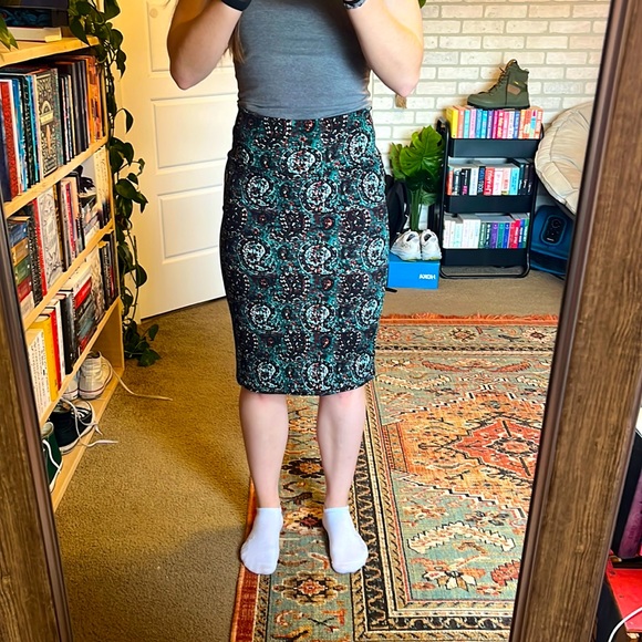 Jupe Lularoe Cassie – Orange Et Marine – Motif Géométrique – Taille S – Neuve Avec étiquette